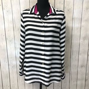 Banana Republic size small black white stripes